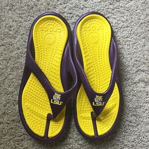 Croc Flip Flops - LSU, 8 Men’s / 10 Women’s
